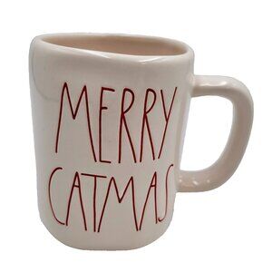 Christmas Cat Merry Catmas Rae Dunn Mug Cup Coffee Tea White Ceramic By Magenta